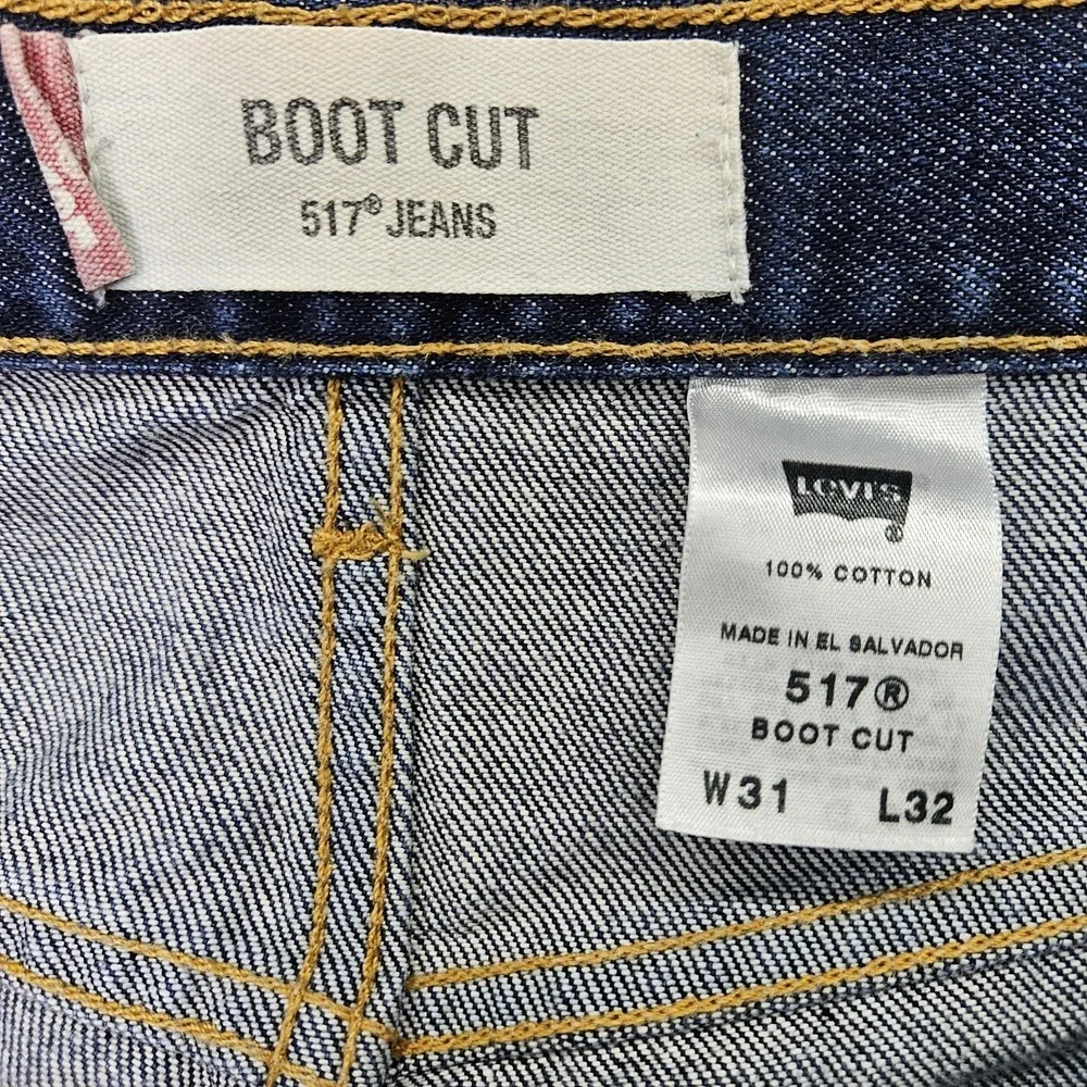 VTG Levi's 517 Boot Cut Jeans Mens 31x32 Indigo Blue‎ Denim Dark Wash 2003 Y2K